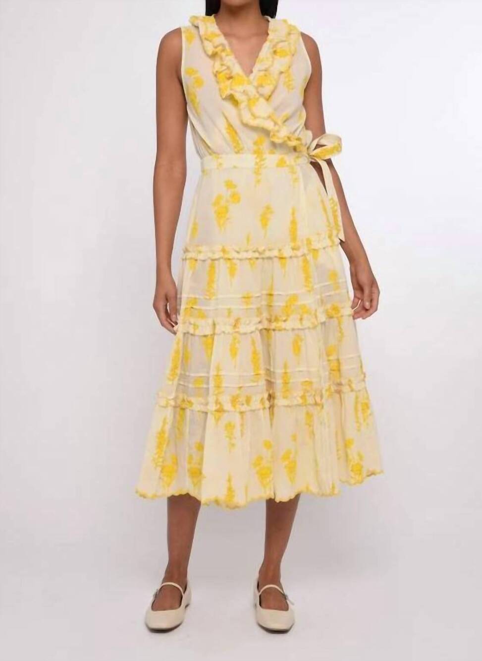 NEW LOVE THE LABEL remy sleeveless maxi dress in forsythia floral print